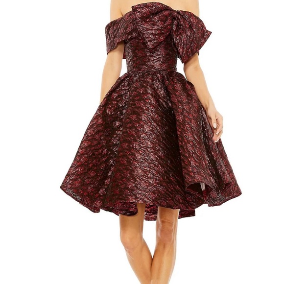 MacDuggal Off-Shoulder Red Dress - Picture 2 of 9